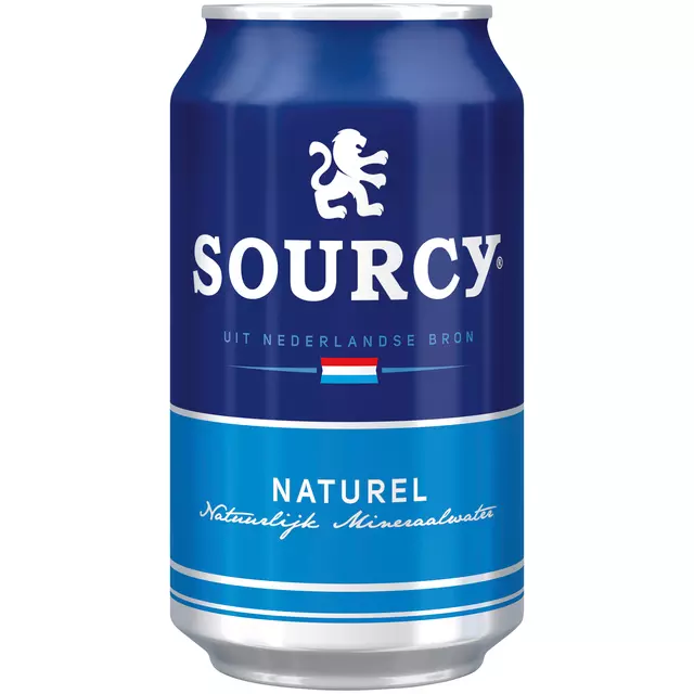 Een Water Sourcy blauw blik 330ml koop je bij MV Kantoortechniek B.V.