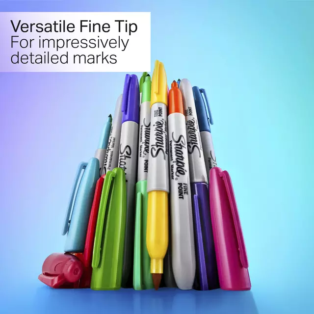 Een Viltstift Sharpie Glampop fijn assorti blister à 12 stuks koop je bij Van Leeuwen Boeken- en kantoorartikelen