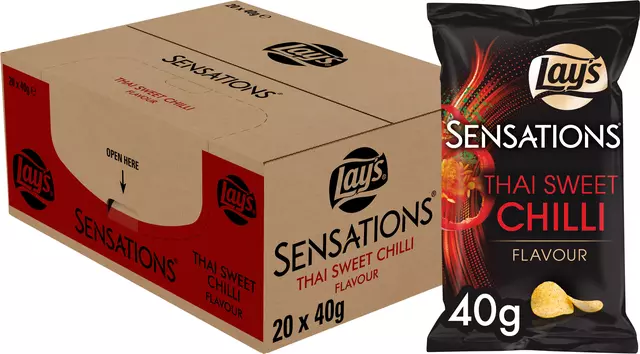 Een Chips Lay's Sensations Thai sweet chilli zak 40gr koop je bij Van Leeuwen Boeken- en kantoorartikelen