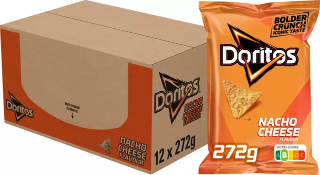 Een Chips Doritos nacho cheese zak 272gr koop je bij Van Leeuwen Boeken- en kantoorartikelen