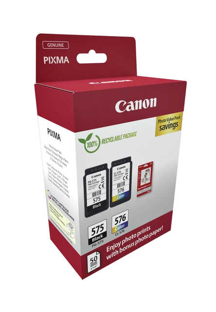 Een Inktcartridge Canon PG-575 + CL-576 zwart + kleur koop je bij Tonerinktshop