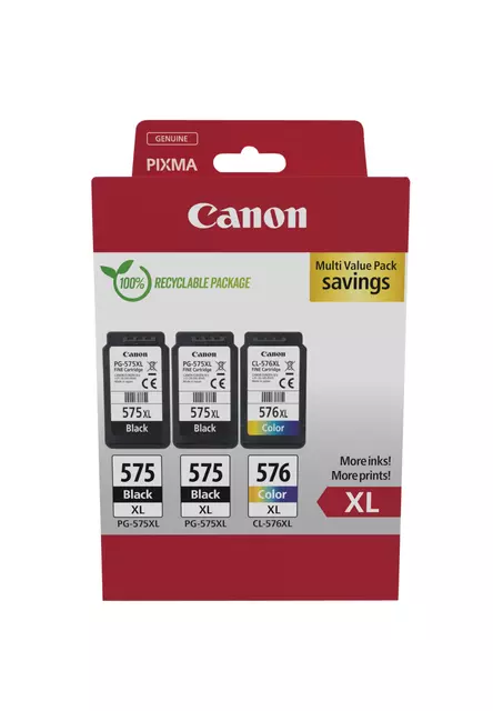 Een Inktcartridge Canon PG-575XL + CL-576XL 2x zw+kleur koop je bij Van Hoye Kantoor BV