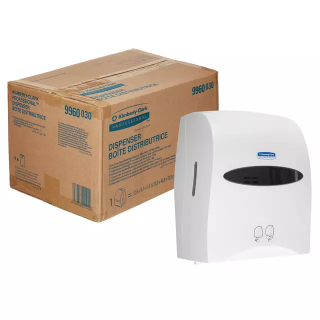 Een Distributeur essuie-mains Kimberly Clark 9960 avec capteur blanc koop je bij Van Hoye Kantoor BV