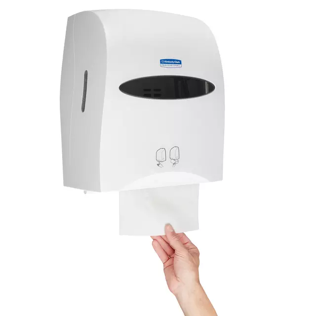 Een Distributeur essuie-mains Kimberly Clark 9960 avec capteur blanc koop je bij Van Hoye Kantoor BV