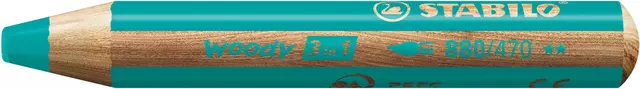 Een Kleurpotloden STABILO 880 woody 3 in 1 multitalent turquois koop je bij Van Leeuwen Boeken- en kantoorartikelen