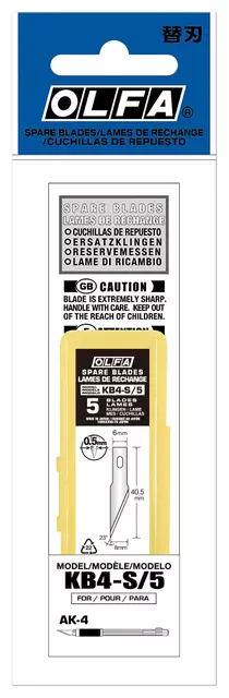 Een Reservemes Olfa KB4-S blister à 5 stuks koop je bij L&N Partners voor Partners B.V.