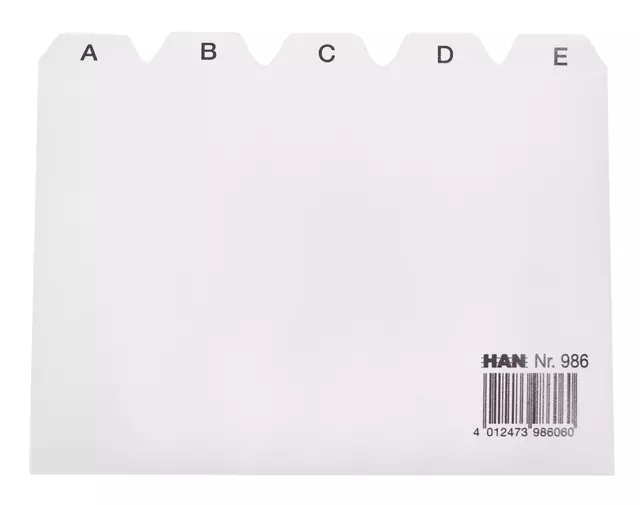 Een Tabkaart Han alfabet A6 HA-986 lichtgrijs koop je bij Van Leeuwen Boeken- en kantoorartikelen
