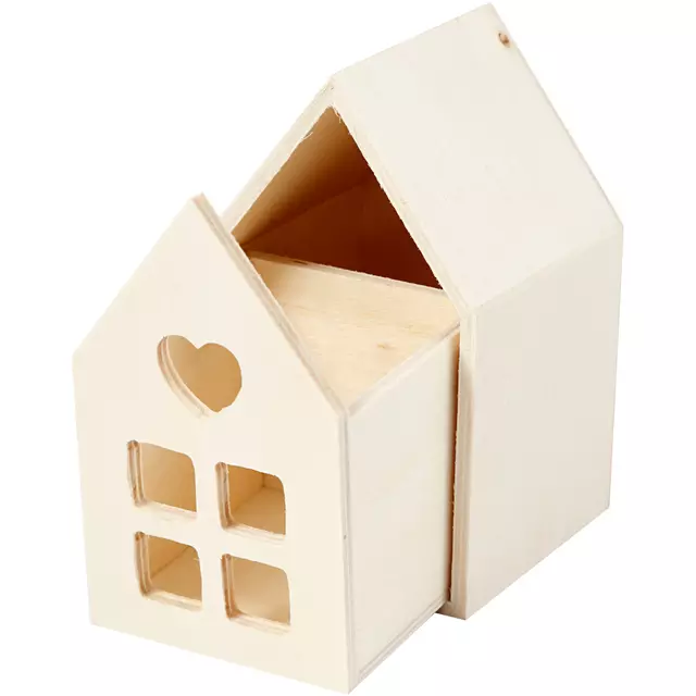 Een Huis met lade Creativ Company 10.8x6.8 cm hout koop je bij EconOffice