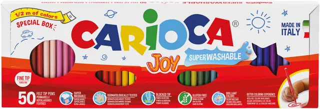 Een Viltstift Carioca Joy set à 50 kleuren koop je bij Totaal Kantoor Goeree