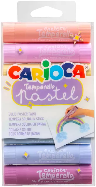 Een Verfstift Carioca Temperello set à 8 pastelkleuren koop je bij Van Leeuwen Boeken- en kantoorartikelen