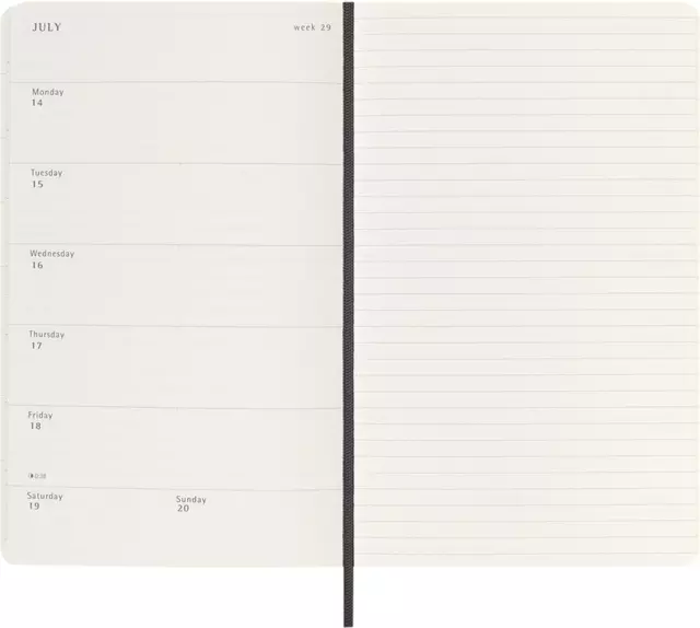 Een Agenda 2025 Moleskine 12M Planner Weekly 7dagen/1pagina large sc black koop je bij Van Hoye Kantoor BV