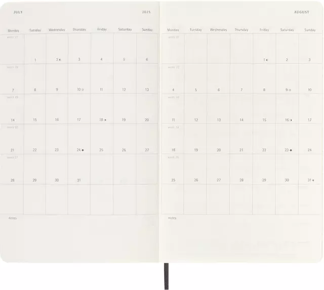 Een Agenda 2025 Moleskine 12M Planner Weekly 7dagen/1pagina large sc black koop je bij Unimark Office B.V.