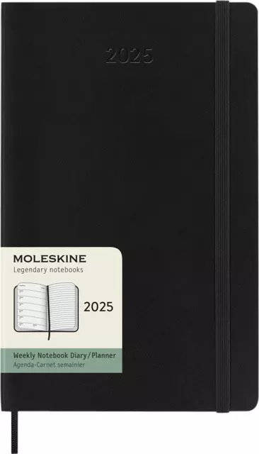 Een Agenda 2025 Moleskine 12M Planner Weekly 7dagen/1pagina large sc black koop je bij Goedkope Kantoorbenodigdheden