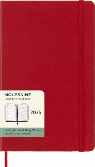 Een Agenda 2025 Moleskine 12M Planner Weekly 7dagen/1pagina large hc scarlet red koop je bij EconOffice
