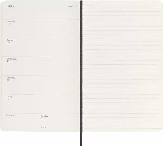 Agenda 2024/2025 Moleskine 18M Planner Weekly 7dagen/1pagina large sc black