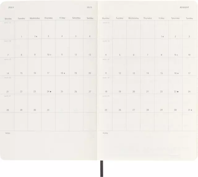 Agenda 2024/2025 Moleskine 18M Planner Weekly 7dagen/1pagina large sc black