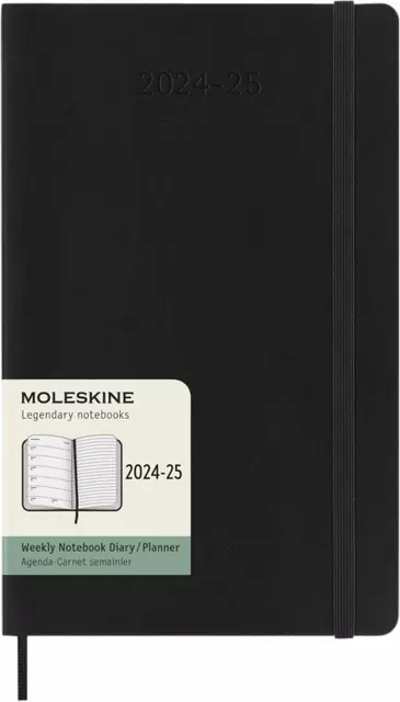 Een Agenda 2024/2025 Moleskine 18M Planner Weekly 7dagen/1pagina large sc black koop je bij Omnia 4 Office