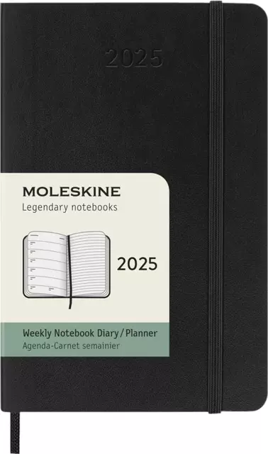 Agenda 2025 Moleskine 12M Planner Weekly 7dagen/1pagina pocket sc black