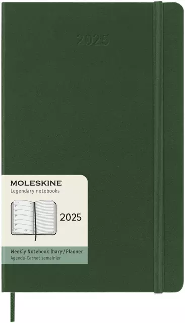 Agenda 2025 Moleskine 12M Planner Weekly 7dagen/1pagina large hc myrtle green