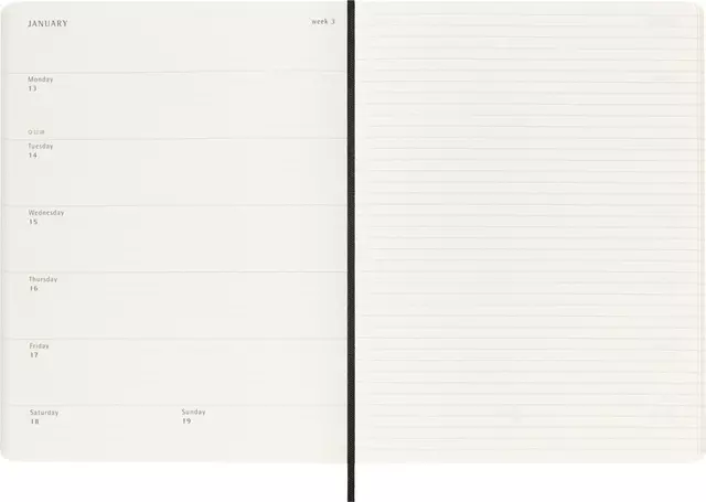 Een Agenda 2024/2025 Moleskine 18M Planner Weekly 7dagen/1pagina extra large sc black koop je bij EconOffice