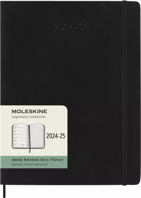 Een Agenda 2024/2025 Moleskine 18M Planner Weekly 7dagen/1pagina extra large sc black koop je bij EconOffice
