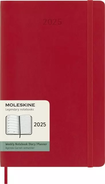 Een Agenda 2025 Moleskine 12M Planner Weekly 7dagen/1pagina large sc scarlet red koop je bij EconOffice