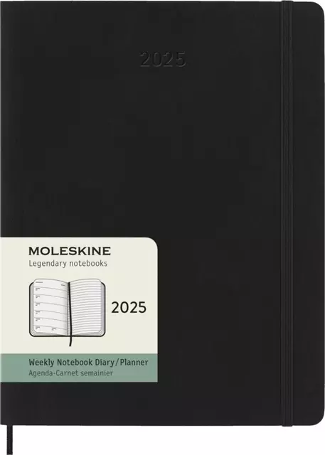 Een Agenda 2025 Moleskine 12M Planner Weekly 7dagen/1pagina extra large sc black koop je bij EconOffice