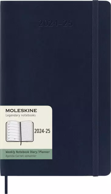 Een Agenda 2024/2025 Moleskine 18M Planner Weekly 7dagen/1pagina large sc sapphire blue koop je bij EconOffice