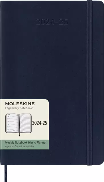 Een Agenda 2024/2025 Moleskine 18M Planner Weekly 7dagen/1pagina large sc sapphire blue koop je bij NiceSupplies.nl