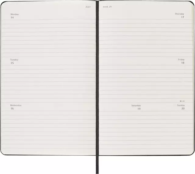 Agenda 2025 Moleskine 12M Planner Weekly 7dagen/2pagina's large hc black