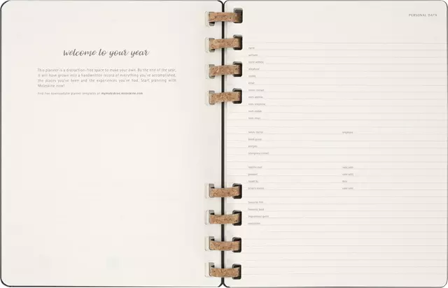 Life planner 2025 Moleskine 12M Spiral 7dagen/2pagina's extra large hc black