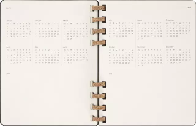 Een Life planner 2025 Moleskine 12M Spiral 7dagen/2pagina's extra large hc black koop je bij EconOffice