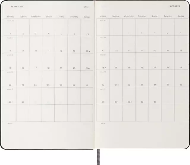 Een Agenda 2024/2025 Moleskine 18M Planner Weekly 7dagen/1pagina large hc black koop je bij Van Hoye Kantoor BV