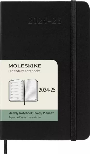 Een Agenda 2024/2025 Moleskine 18M Planner Weekly 7dagen/1pagina pocket hc black koop je bij EconOffice