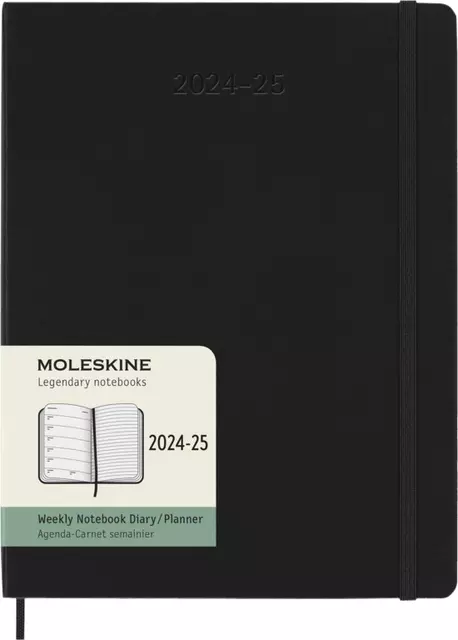 Een Agenda 2024/2025 Moleskine 18M Planner Weekly 7dagen/1pagina extra large hc black koop je bij EconOffice