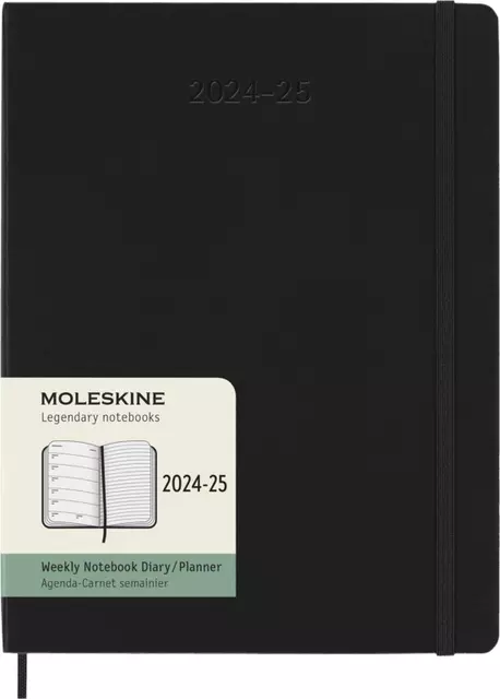 Agenda 2024/2025 Moleskine 18M Planner Weekly 7dagen/1pagina extra large hc black