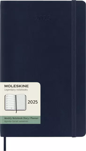 Een Agenda 2025 Moleskine 12M Planner Weekly 7dagen/1pagina large sc sapphire blue koop je bij EconOffice