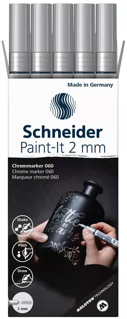 Een Viltstift Schneider Paint-it 061 2.0mm metallic chrome koop je bij Van Leeuwen Boeken- en kantoorartikelen