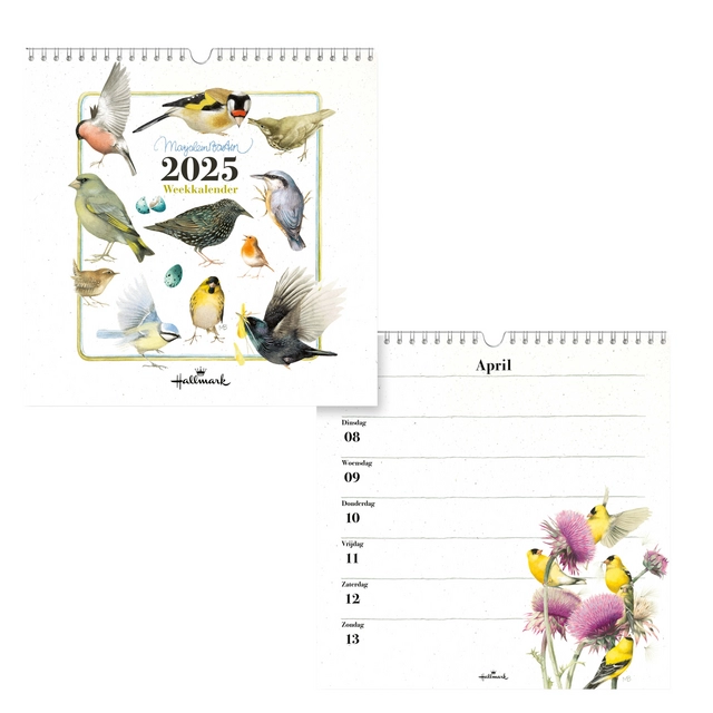 Een Weekkalender 2025 Hallmark Marjolein Bastin 210x210mm vogels koop je bij Ziffo Kantoorcentrum BV