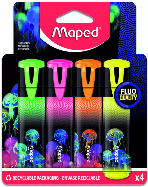 Een Markeerstift Maped Deepsea Paradise set à 4 kleuren koop je bij KantoorProfi België BV