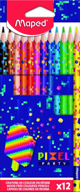 Een Kleurpotlood Maped Pixel Party set à 12 kleuren koop je bij Totaal Kantoor Goeree