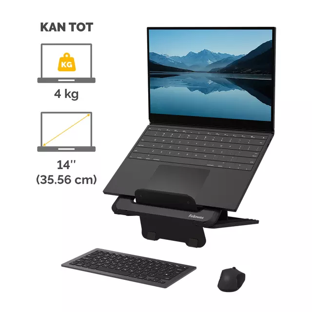 Een Laptopstandaard Fellowes Breyta zwart koop je bij Van Leeuwen Boeken- en kantoorartikelen
