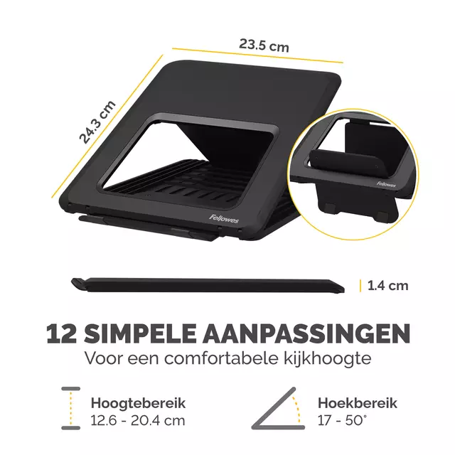 Een Laptopstandaard Fellowes Breyta zwart koop je bij Van Leeuwen Boeken- en kantoorartikelen