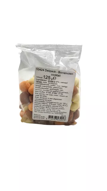 Een Borrelnootjes Delinuts cocktail zak 125 gram koop je bij Totaal Kantoor Goeree