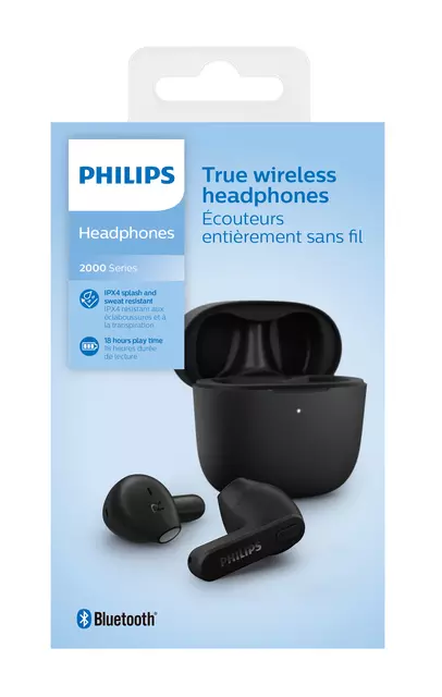 Een Oortelefoon Philips In-ear TWS TAT2236 zwart koop je bij KantoorProfi België BV