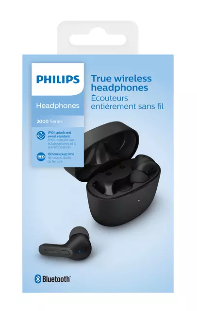 Een Oortelefoon Philips In-ear TWS TAT2206 zwart koop je bij KantoorProfi België BV