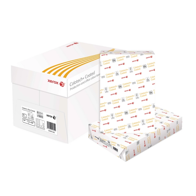 Een Laserpapier Xerox Colotech+ glossy coated A4 200gr wit 250vel koop je bij Van Hoye Kantoor BV