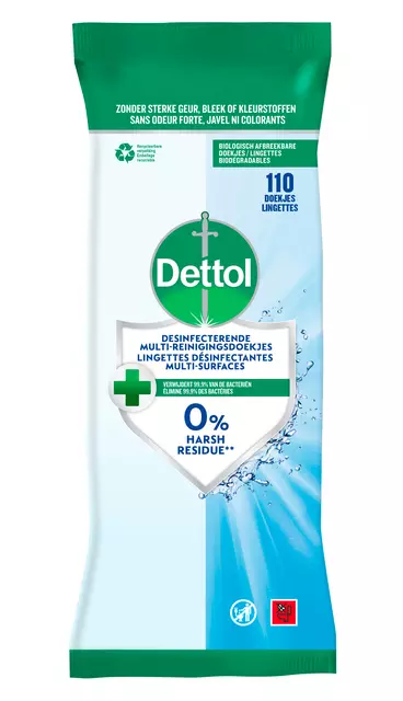 Een Reinigingsdoekjes Dettol antibacterieël Cleanser 110st koop je bij EconOffice