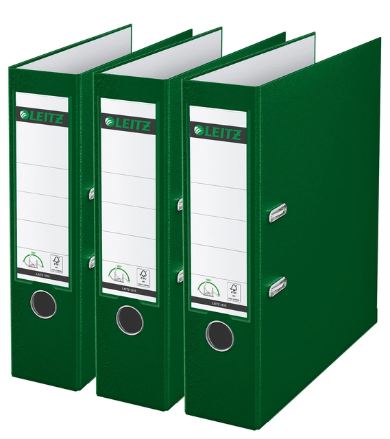 Een Ordner Leitz 180° 1010 A4 80 mm 3 stuks groen koop je bij MegaOffice