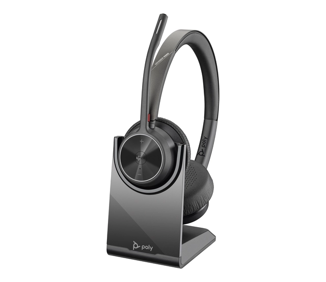 Een Headset HP POLY Voyager 4320-M met BT700 dongle en oplaadstatief koop je bij Buro De Peuter